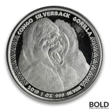 2019 Republic of Congo Gorilla Silver 1 oz