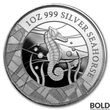 2018 Silver 1 oz Silver Samoa Seahorse BU