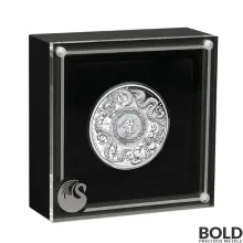 2024 2 oz Double Dragon with Mother of Pearl Insert Silver Coin (Proof)