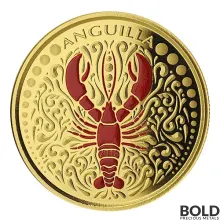 2018 EC8 Anguilla Lobster 1 oz Gold Proof (Colored)
