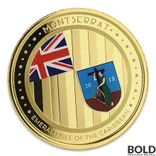 2018 EC8 Montserrat Emerald Isle 1 oz Gold Proof (Colored)