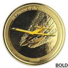 2018 EC8 St Vincent Grenadines Seaplane 1 oz Gold Proof (Colored)
