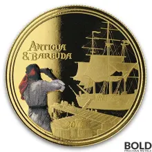 2019 Antigua & Barbuda: Barbuda Rum Runner 1 oz Gold Proof (Colored)