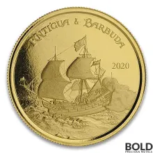 2020 Antigua & Barbuda: Barbuda Rum Runner 1 oz Gold BU