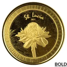 2021 1 oz EC8 St. Lucia Ginger Flower Gold Coin (BU)