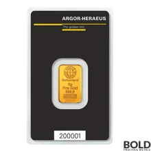 5 Gram Argor-Heraeus Gold Bar