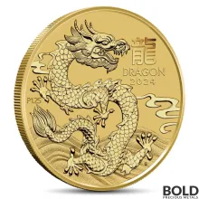 2024 1/20 oz Perth Lunar Year of the Dragon Gold Coin (BU)