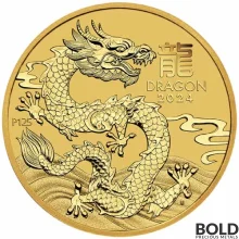 2024 1/4 oz Australian Gold Lunar Dragon Coin (BU)
