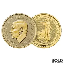 2023 Gold 1/4 oz British Royal Mint Britannia King Charles III BU