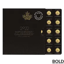2022 Gold 25 Gram Canada Maple Gram - 25x1 gram