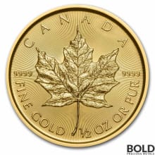 2022 Gold Canadian Maple Leaf - 1/2 oz