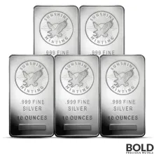 10 oz Sunshine Mint Silver Bar (Lot of 5)