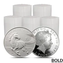 2014 Great Britain Lunar Year of the Horse Silver BU - 100 Pieces in 5 Tube