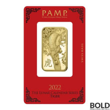 2022 PAMP 1 oz Lunar Tiger Gold Bar