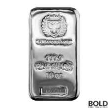 Silver 10 oz Germania Mint Cast Bar