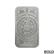 5 oz Aztec Calendar Silver Bar