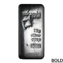 1 Kilo Valcambi Silver Bar (Cast)