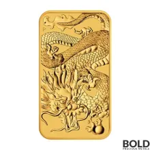 2022 Australia Perth Rectangular Dragon 1 oz Gold BU