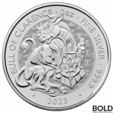 2023 2 oz British Silver Tudor Beasts Bull of Clarence Coin (BU)