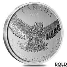 2015 1 oz Canadian Birds of Prey Great Horned Owl Silver Coin (Impaired)
