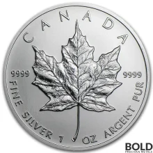 1 oz Canadian Silver Maple Leaf Coin (Random Year)