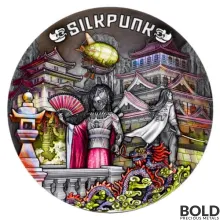2022 Niue Punk Universe SILKPUNK 2 oz Silver UV Antiqued