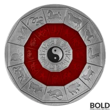 2022 Niue Chinese Calendar 2 oz Silver Antique Coin