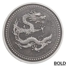2024 2 oz Samoa Year of the Dragon Silver Coin (Antiqued)
