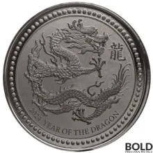 2024 1/2 oz Samoa Year of the Dragon Black Plating Silver Coin (Rhodium)