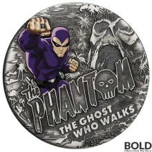 2023 Silver 2 oz Tuvalu The Phantom Antiqued Colored Coin