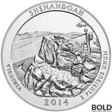 2014 5 oz America The Beautiful Shenandoah NP Virginia Silver Coin