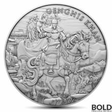 1 oz Legendary Warriors: Genghis Khan Silver Round (BU)