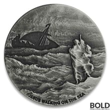 2020 2 oz Scottsdale Biblical Series Jesus Walking On The Sea Silver Coin