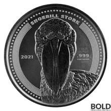 2021 1 oz Republic of Congo Shoebill Stork Silver Coin