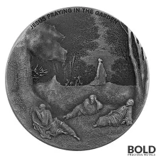 2021 2 oz Scottsdale Biblical Series Jesus Praying in the Garden Silver Coin