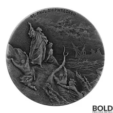 2021 2 oz Scottsdale Biblical Series St. Paul Shipwrecked Silver Coin