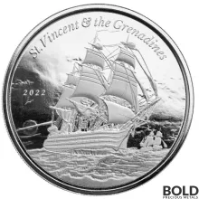 2022 1 oz EC8 St Vincent Grenadines War Ship Silver Coin (BU)