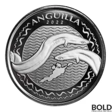 2022 1 oz EC8 Anguilla Eel Silver Coin (BU, No Capsule)