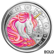 2023 Silver 1 oz Ghana Unicorn "Jubilee" Pink Coin