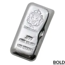 100 Gram Scottsdale Silver Bar (Cast)