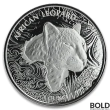 2019 1 oz Republic of Ghana African Leopard Silver Coin