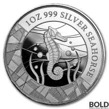 2018 1 oz Silver Samoa Seahorse Silver Coin (BU)