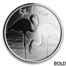 2019 1 oz St. Lucia Flamingo Silver Coin (BU)
