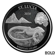 2020 1 oz EC8 St. Lucia Whiptail Lizard Silver Coin (BU)