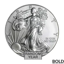 1 oz American Silver Eagle Coin (BU, Random Year, Type 1)