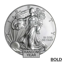 1 oz American Silver Eagle Coin (BU, Random Year, Type 2)