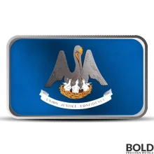 1 oz Louisiana State Flag Silver Bar (Colored)