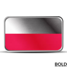 1 oz Poland Country Flag Silver Bar (Colored)