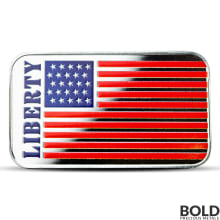 1 oz Scottsdale Patriotic Liberty Flag Silver Bar (Colored)