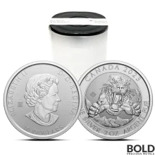 2023 2 oz Canada Ice Age Sabre-Tooth Cat Silver Coin BU (Mint Tube of 14)